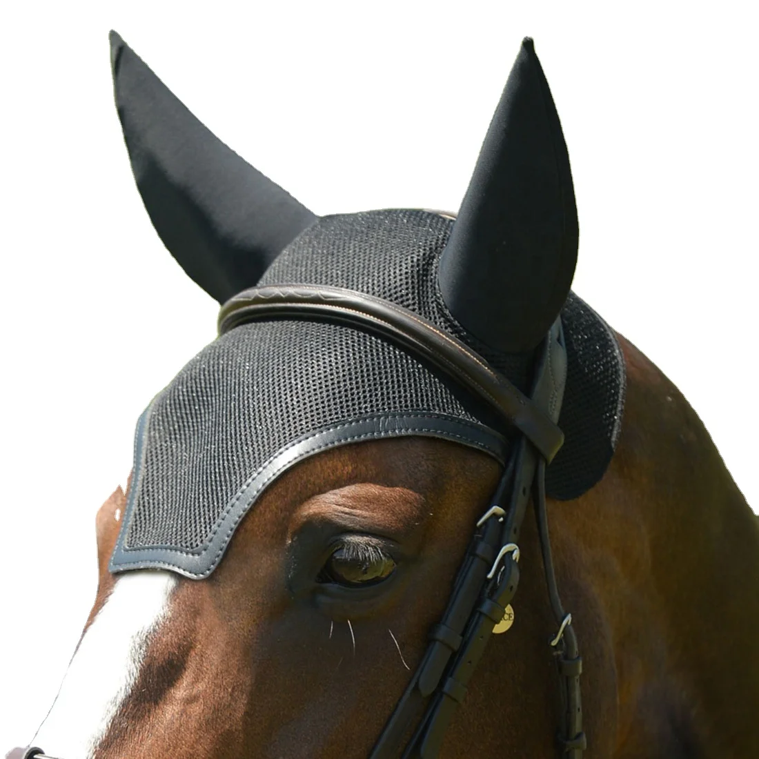 best product Customized Design Horse Fly Veil Ear Bonnet With Sound Proof Ear Horse Ear Bonnet wholesale