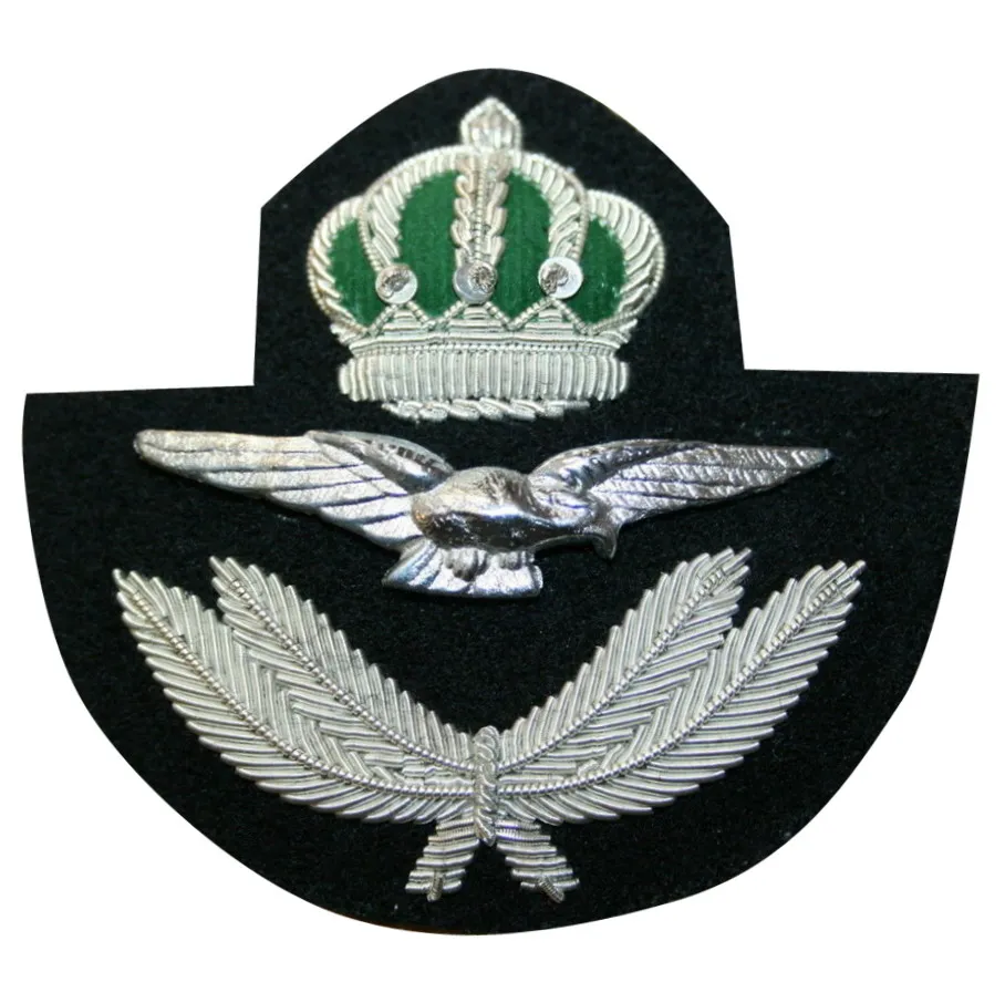 High quality cloth patch with eagle hat badge customized hat insignia for officer hat blazer cloth emblem