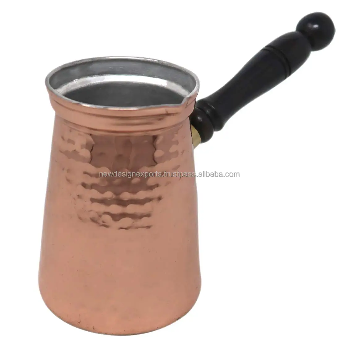 Copper Mug Long Handle Turkish Pot for Warming Water Coffee Tea, 300 ml