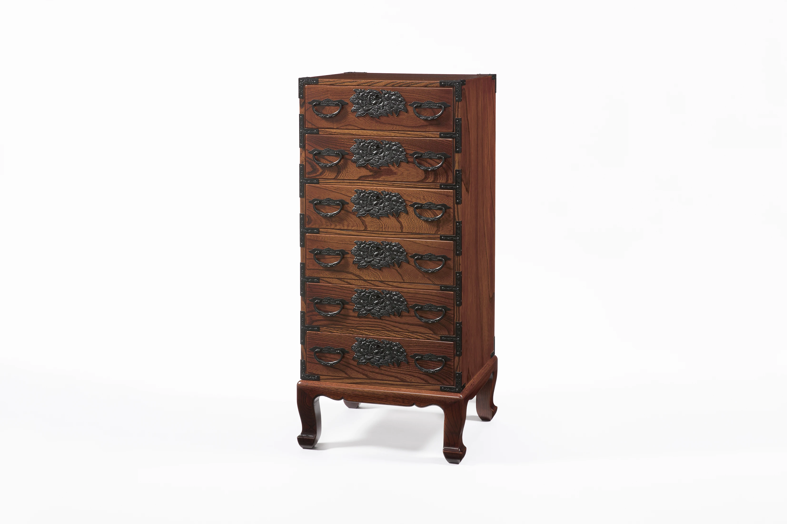 Japanese Handmade Cabinet, Tall Luxury Cabinet with 6 drawers, Light Brown, Sendai-Cabinet