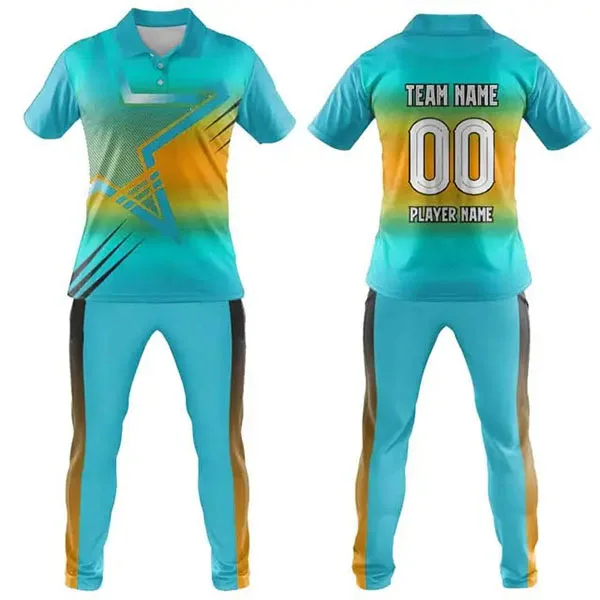 Hot selling best design customized logo printing team sportswear cricket uniform In different colors With Custom Logo