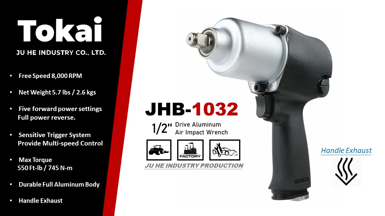 1/2 Square Drive Aluminum Air Impact Wrench 8000 RPM High Torque Pneumatic Impact Wrench