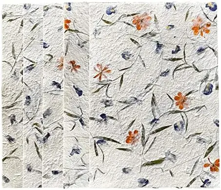 Handmade Flower Paper A4 ,A5 ,A6 Customized Size Sheets 70 Cm X 100 Cm Paper Colorful Flower Paper Export Quality in 2024