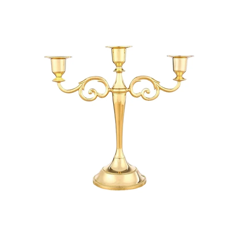 Traditional Style Gold Plated Candle Holder Best Selling Wedding Decorative Tabletop Candle Holder Manufacturer From India