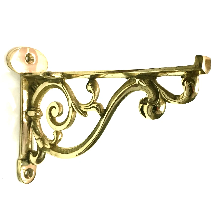 Brass Decorative Flower Shelf Brackets Hardware Brackets Self Support Bracket Indoor Outdoor Use For Home House Made in INDIA
