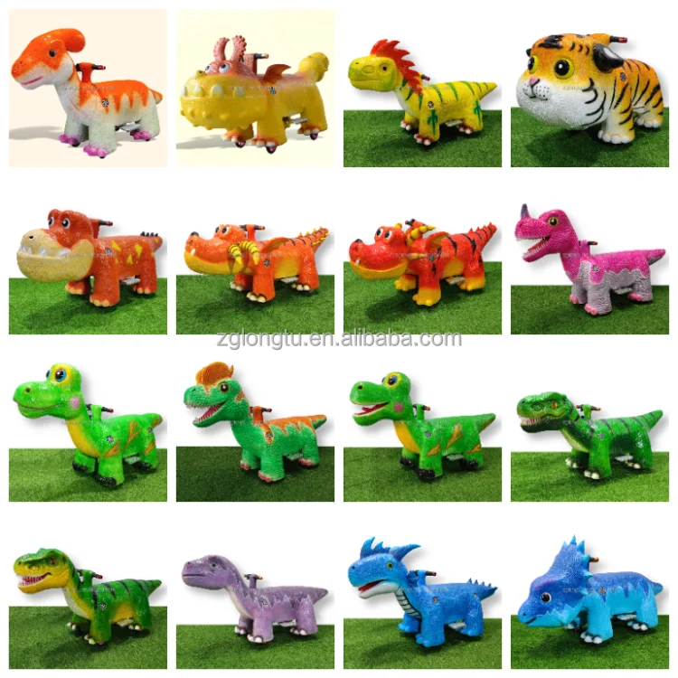 Coin Operated Game Horse Riding Kids Dinosaur Riding For Plaza