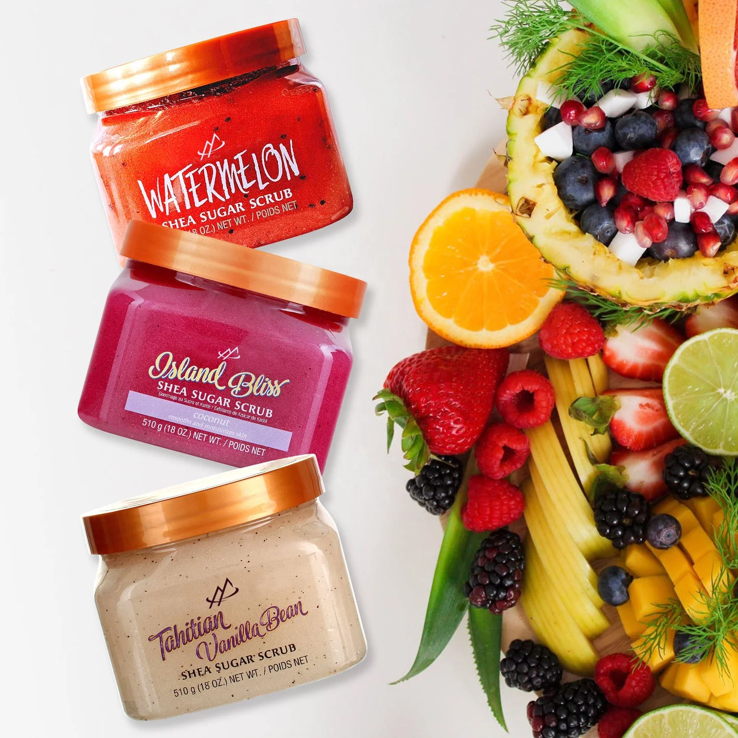 Private Label Vegan Fruit Turmeric Tea Tree Brown Whipped Bodyscrub Exfoliator Whitening Organic Face Shea Sugar Body Scrub