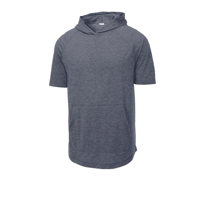 Short Sleeve Hoodie Tshirt 2023 Summer High Street T Shirt Hoodie Light Weight French Terry Short Sleeve Hoodie