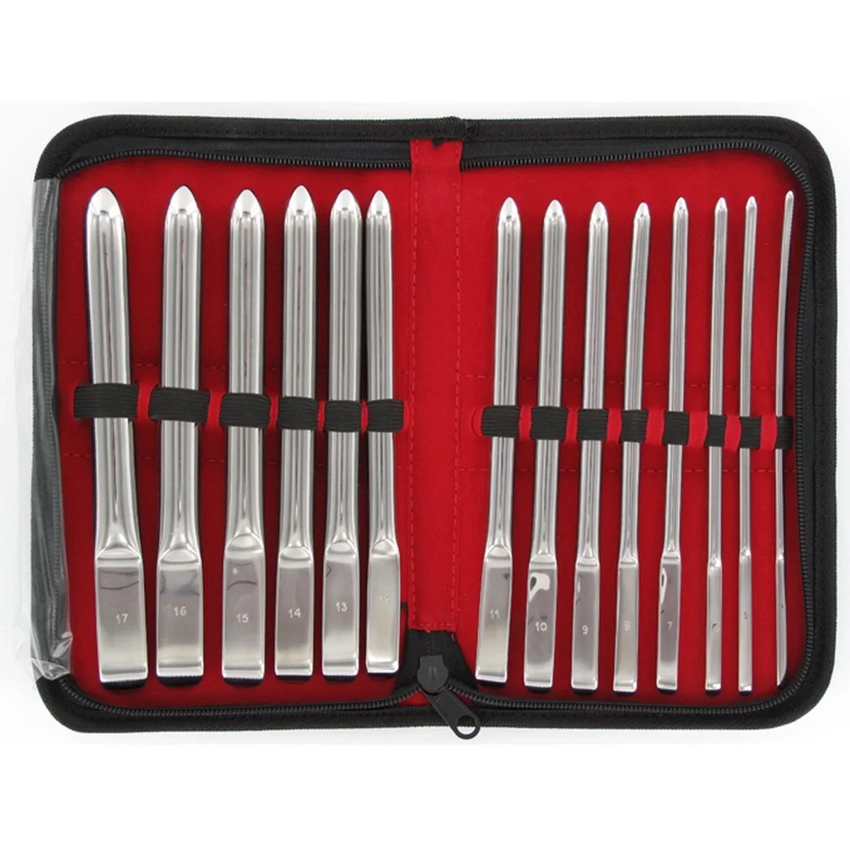 14-Piece Hegar Uterine Dilator Set - Single-Ended Stainless Steel, Precision Medical Instruments for Clinical & Surgical Use