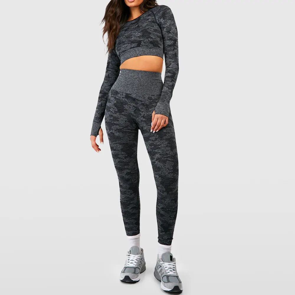 New Arrival Athletic High Elastic Fitness Wear Seamless Yoga Gym Set Fitted Tights Two Piece Women Yoga Sets For Girls