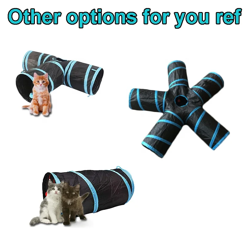 New design 5 way pet cat tunnels pet interactive play toy  portable cat tunnel easy folding cat toy tunnel indoor outdoor