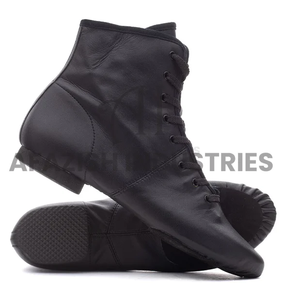 MSMAX Adult Dance Boots High Top Ballet Jazz Dancing Sneakers Black  Women and men laces shoes