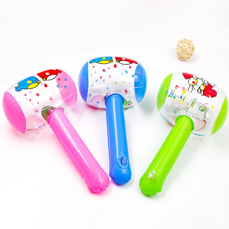 Funny Children Soft Toy Hammer Inflatable Hammer with Bell Toy for Kids with Animal Print Inflatable Toy Hammers
