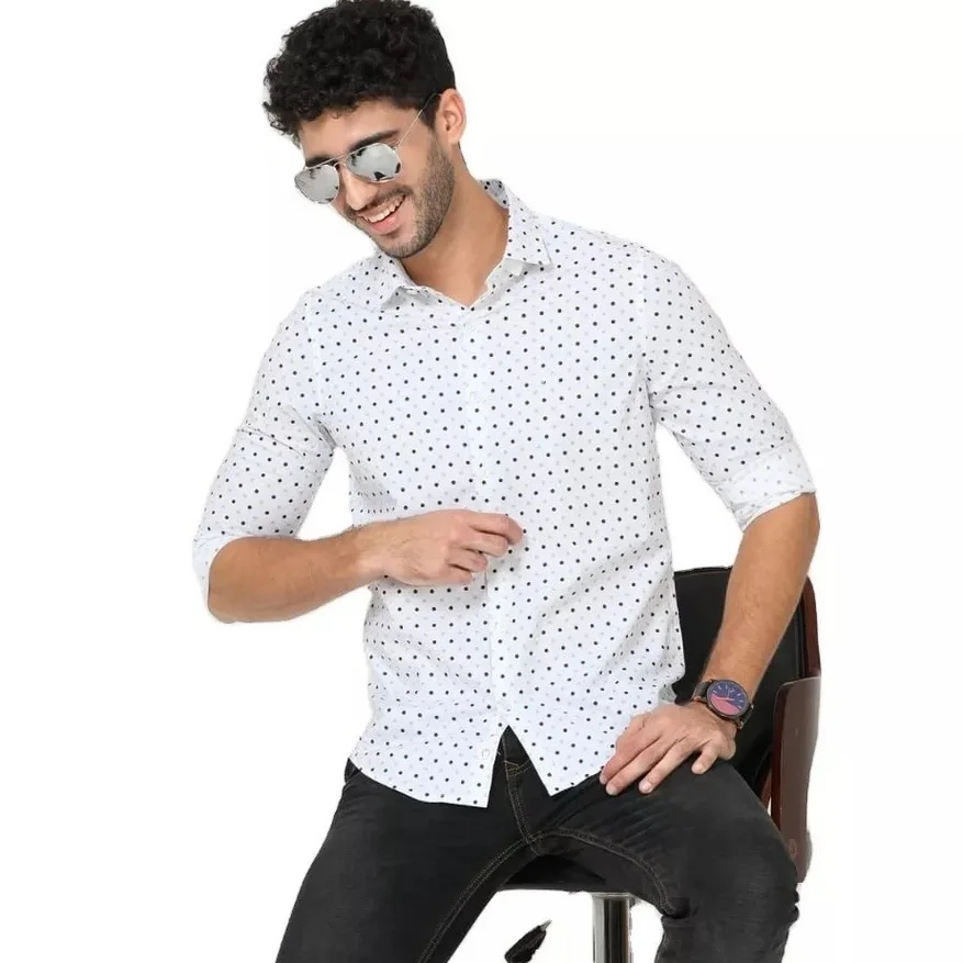 Customized Trending 2022 New Fancy Design Bulk Wholesale Plus Size 100% Cotton Peach Finish Printed Casual washed Shirts for Men