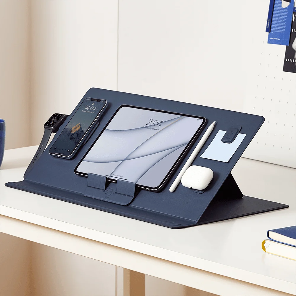 Custom Oem/Odm Multi-Angle Smart Laptop Stand Wireless Charging Mouse Pad Desk Mat