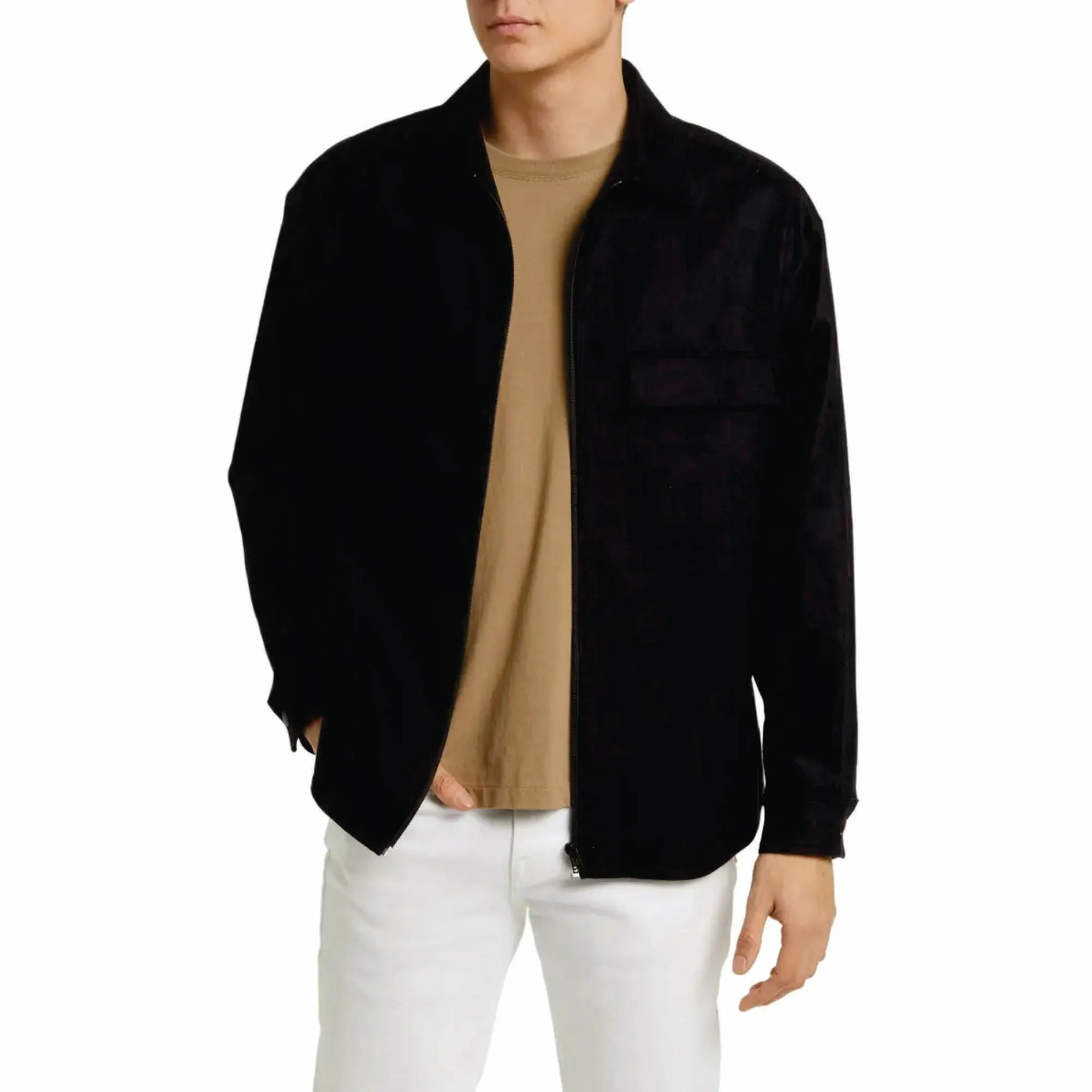 Custom Classic Comfortable Sherpa Lined Plaid Pattern Jacket Men Lapel Collar Clothing Shirt Jacket