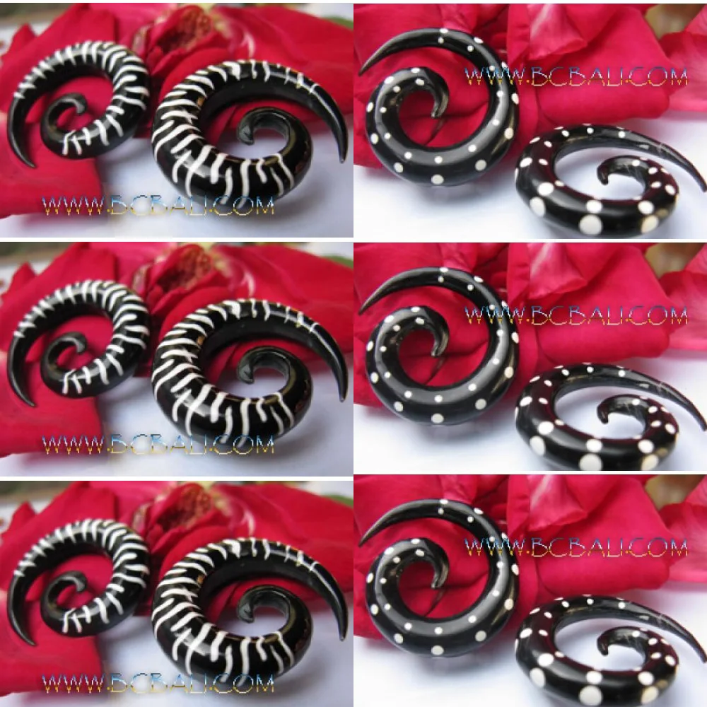 Tribal Accessories  Body Piercing Horn tattoo spiral tribal design ear body ethnic style