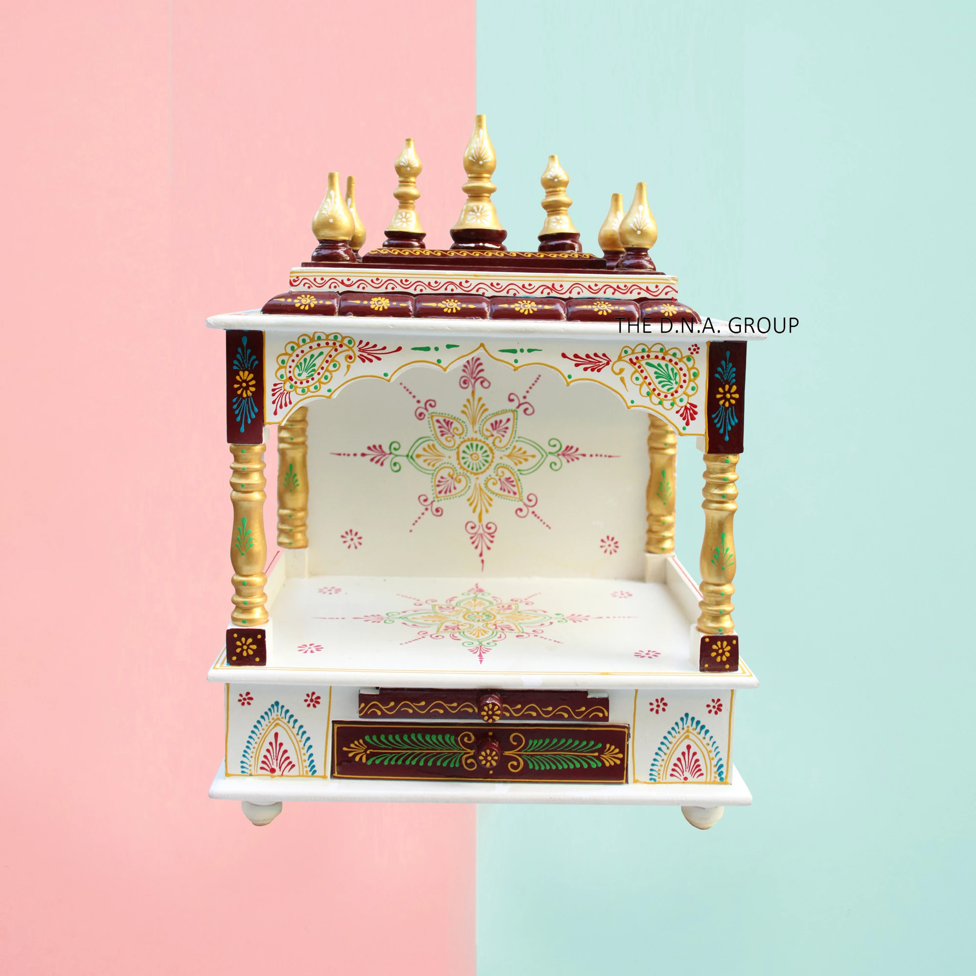 Деревянный храм поклонения в индуии для дома белый деревянный мандир стены ручная работа погон настенный подвесной мандапам