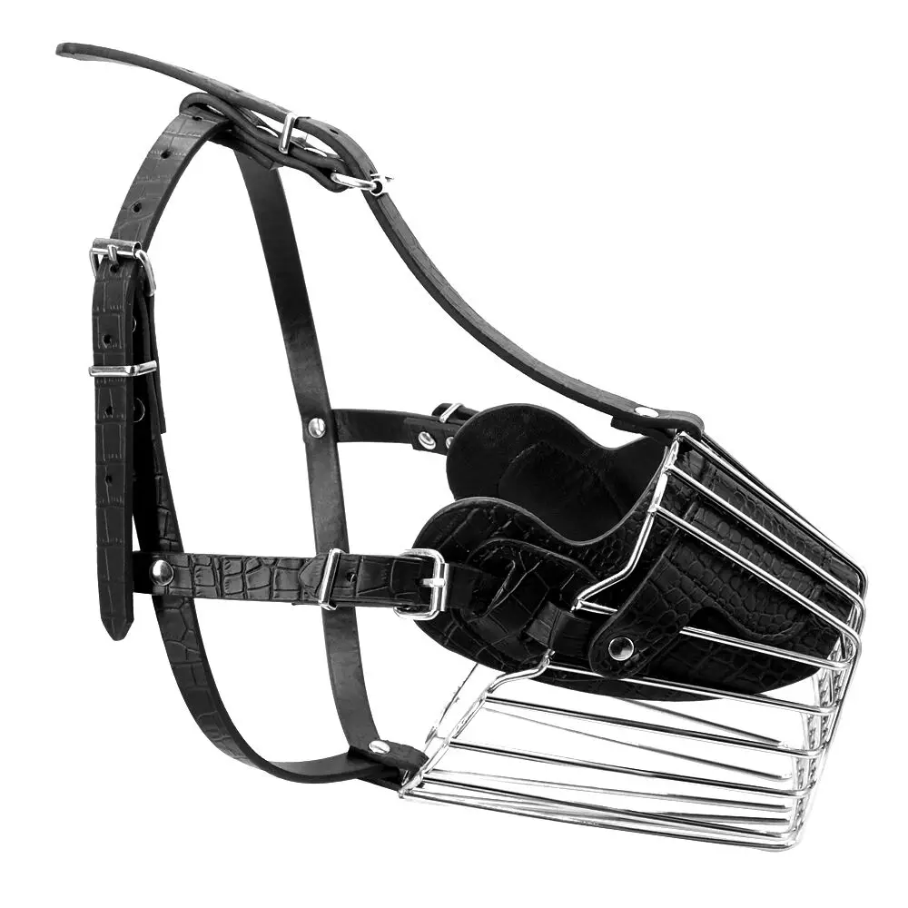 Factory price Durable Anti Barking Brown Adjustable Leather Muzzle Dog Mouth Muzzle