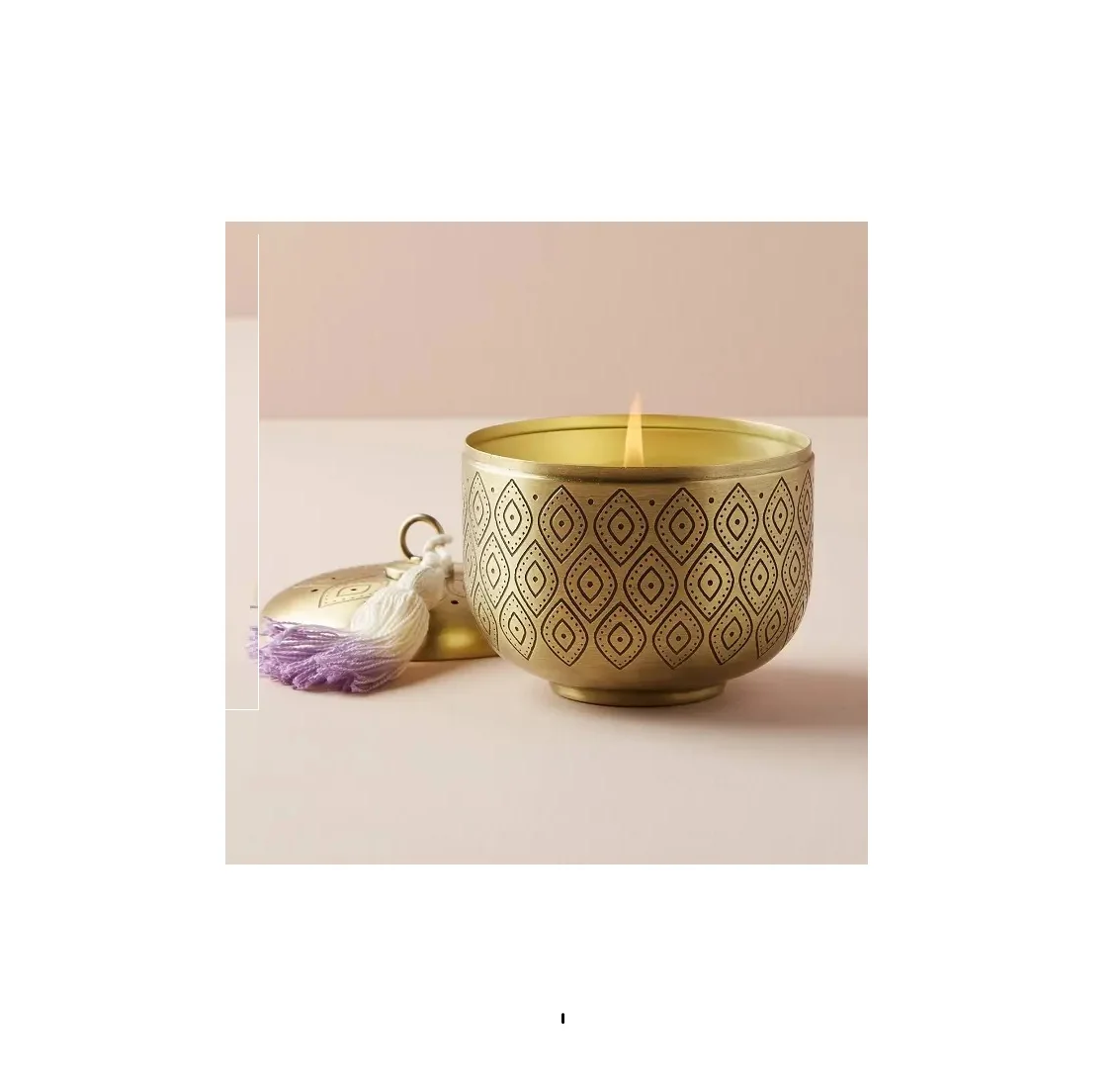 Luxury Scented Candle Handmade Decorative Premium Jar With Lid  Gold Color Manufacturer Wholesaler