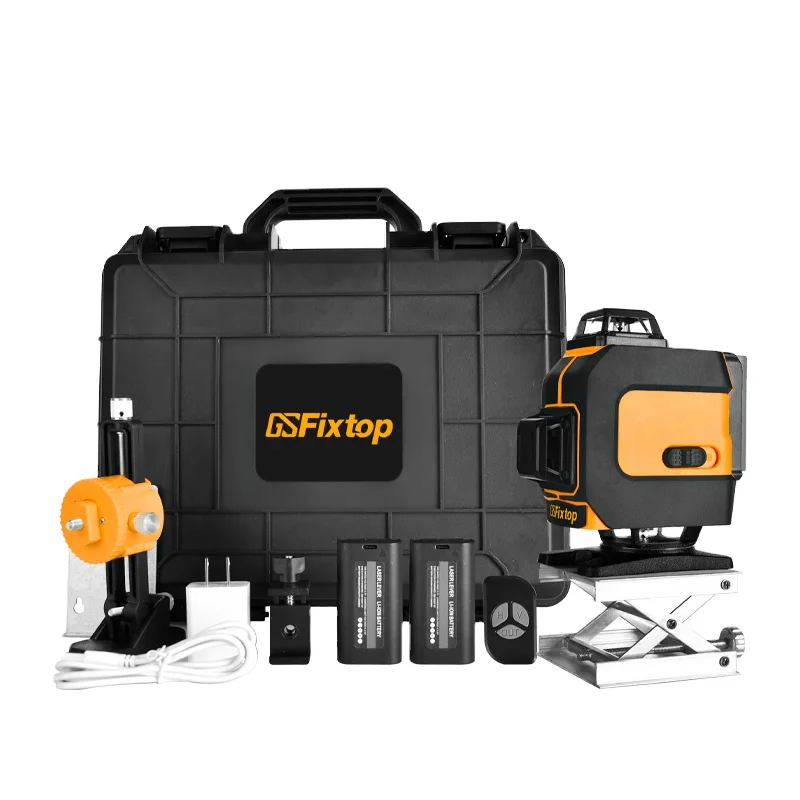 Gsfixtop Многофункциональный 16 линия 4D зеленый 360 самовыравнивающийся IP54 лазерный нивелир для