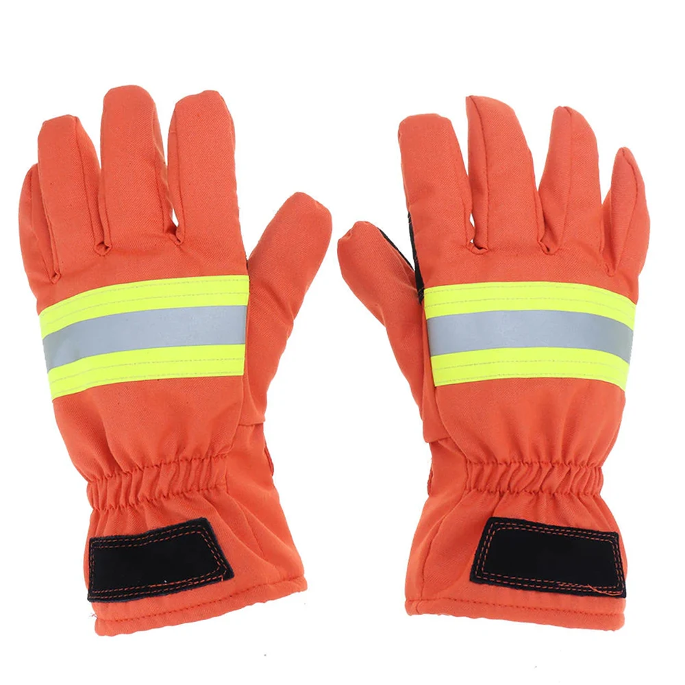 Cowhide Leather Heat Resistant Forest Fire Fighting Gloves Long Cuff Fire Waterproof Firefighter Gloves