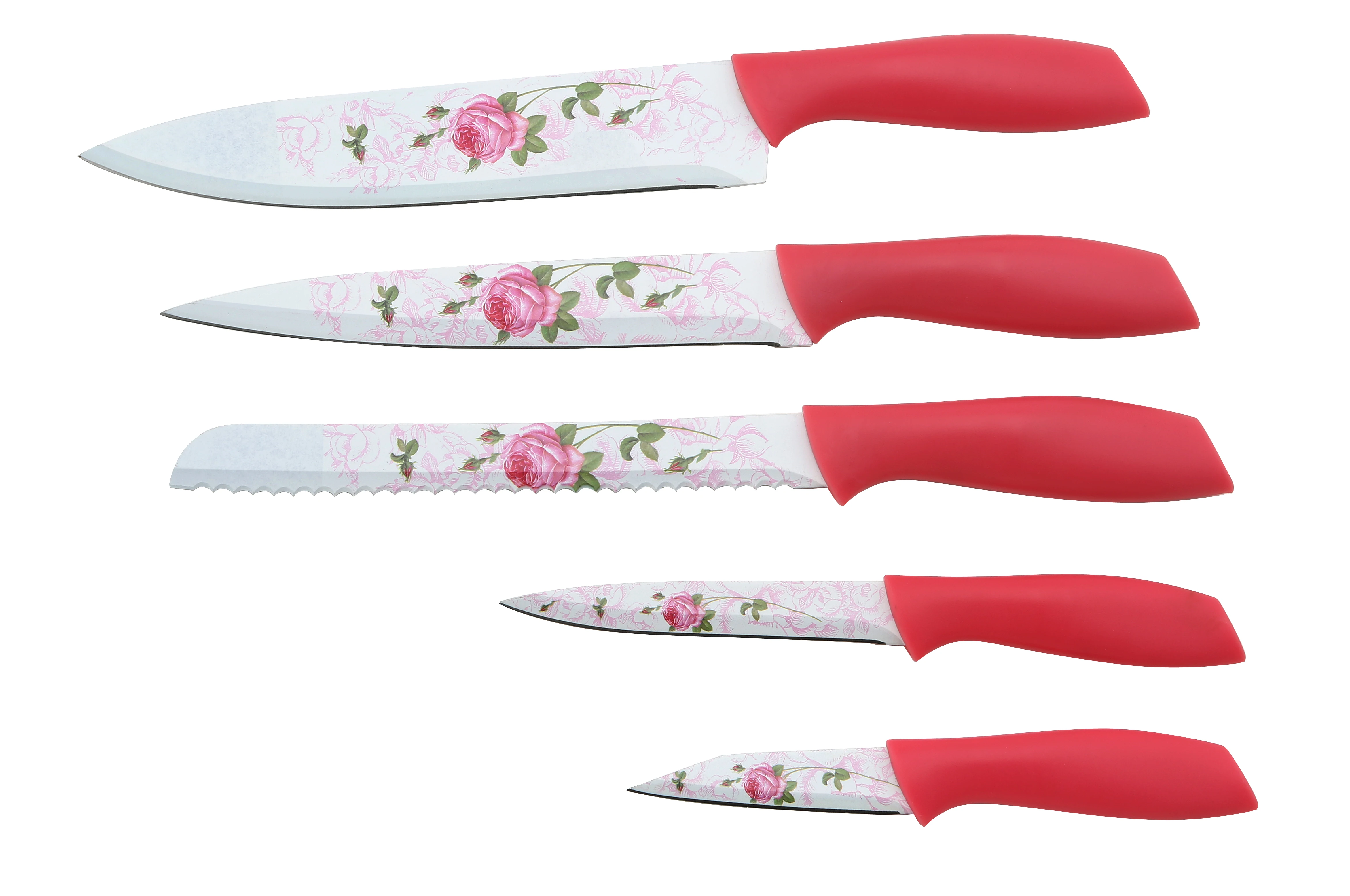 Yangjiang Factory Black/Silver Marble PP Handle stainless steel blade Chef knife set With same design storage kitchenware