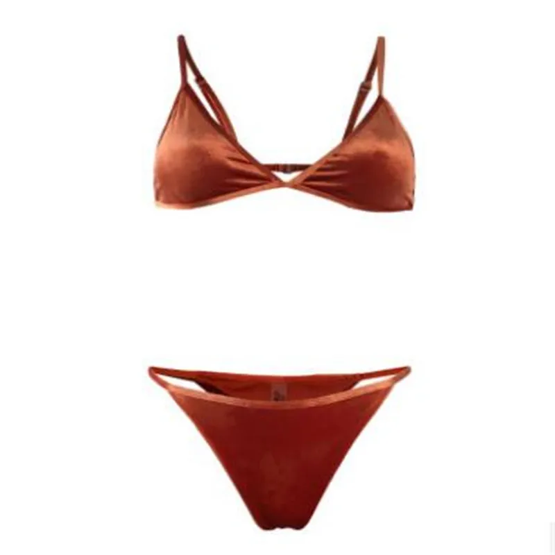 Wholesale Custom Swimwear Private Label Ladies Woman Two Pieces Fashion Solid Bikini Nylon Polyester women bikini