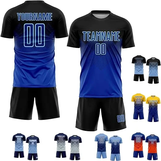 Unisex Quick-Dry Breathable Soccer Training Shirt Football Jersey Set New Design Customizable Team Name for Adults Wholesale