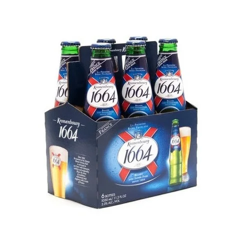 Качественное пиво Kronenbourg 1664 Blanc в синих бутылках
