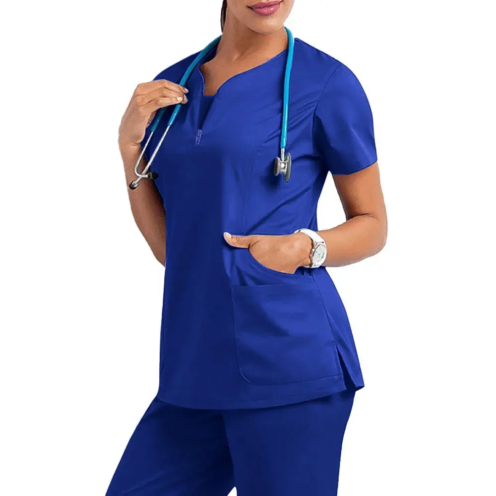 Wholesale Medical Nursing Hospital Uniform Black Elastic Sets Stretch Uniform Made by Pakistan