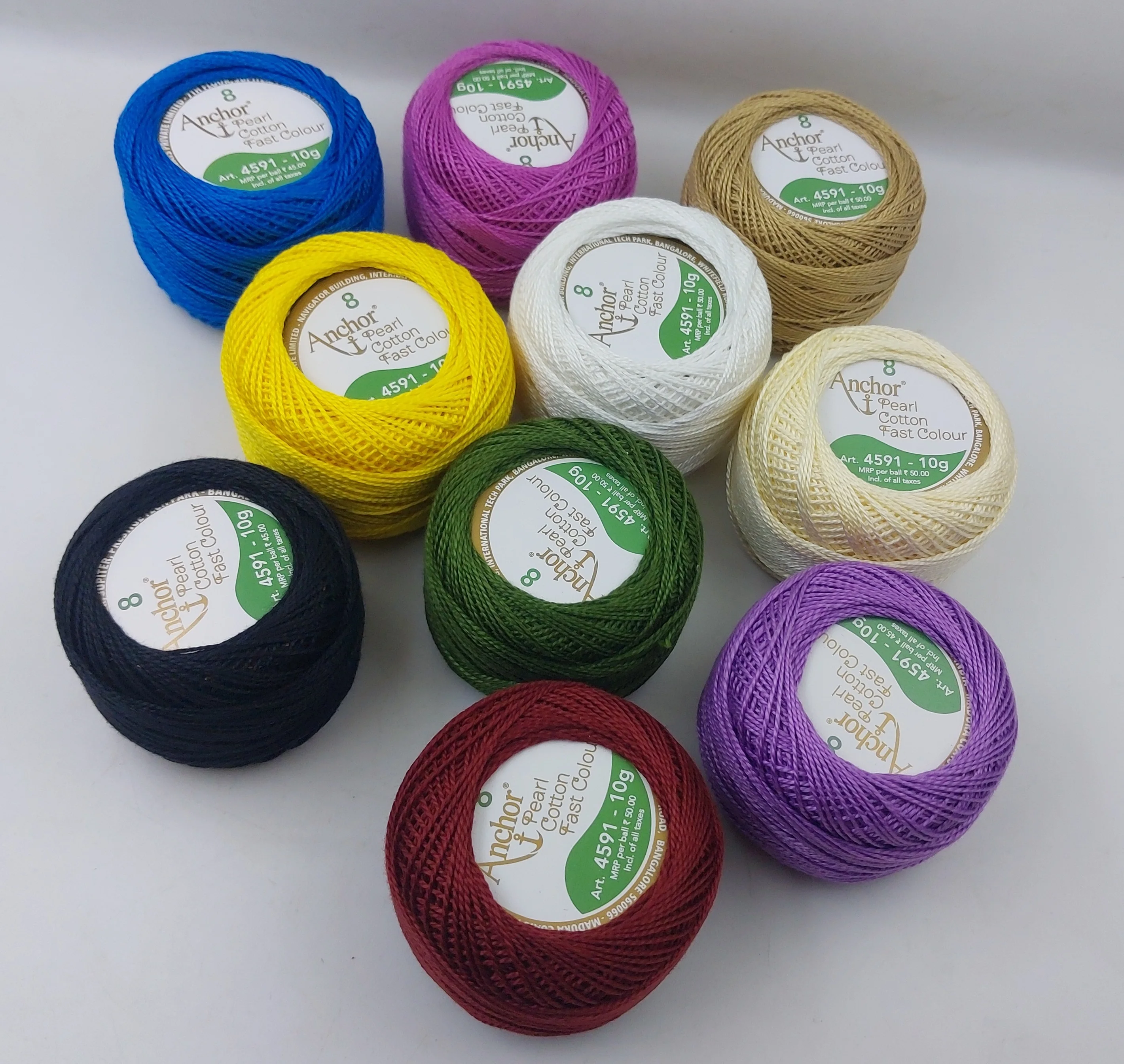 Crochet Cotton Thread for Knitting & Craft Making Premium Shaded Cotton Balls Size 8 Embroidery Thread Fast Color Assorted Pearl