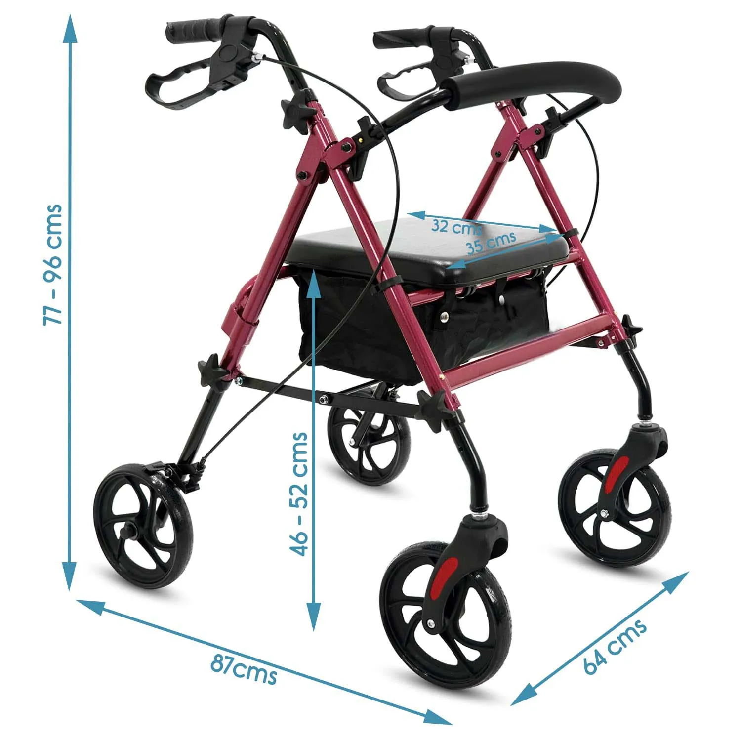 Buy Heavy Duty Rollator Walker  Bariatric Rollator Walker with Large Seat for Seniors Support Up