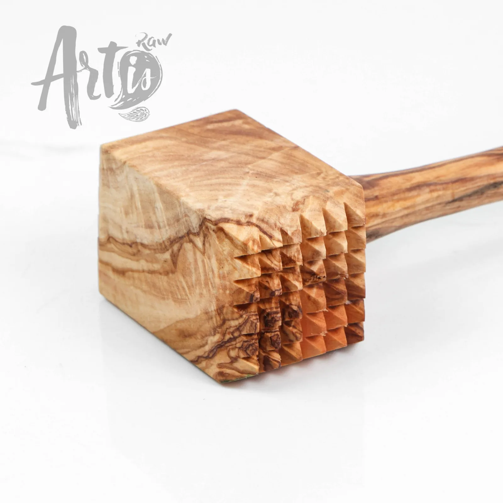 Handmade Olive Wood Meat Hammer - Premium Kitchen Tenderizer Tool for Effective Meat Preparation & Cooking