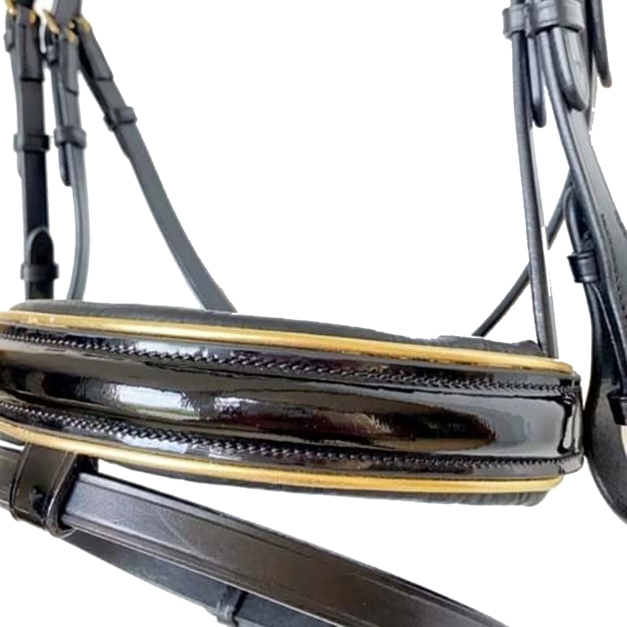 Stylish Attractive Design Super Cowhide Leather Luxury Beautiful Horse Bridle With Fancy Crystals Swarovski Rose Gold Patent