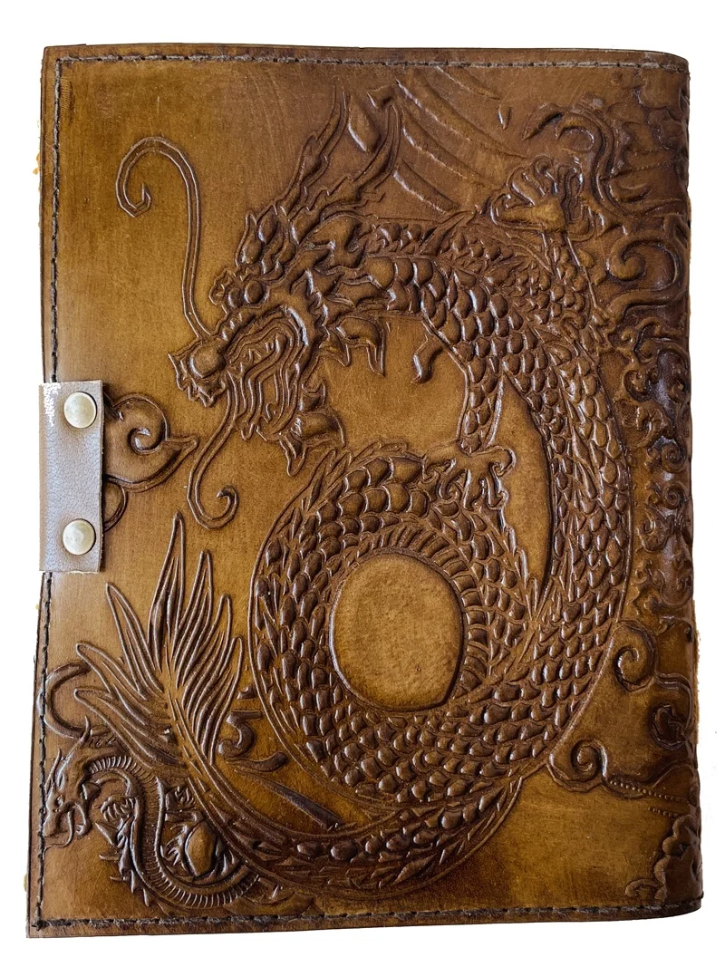 Personalized Dragon Leather Journal Celtic Notebook Engrave Scrapbook Witchcraft Journal Anime Grimoire Book of Shadows Diary