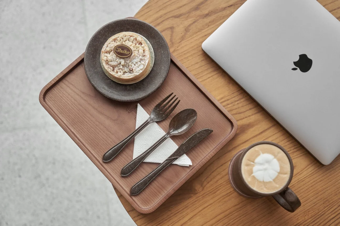 AirX Cutlery Set (Knife, Spoon, and Fork) From Coffee Grounds for Home&Kitchen Organization Wholesale Biodegradable Eco Set