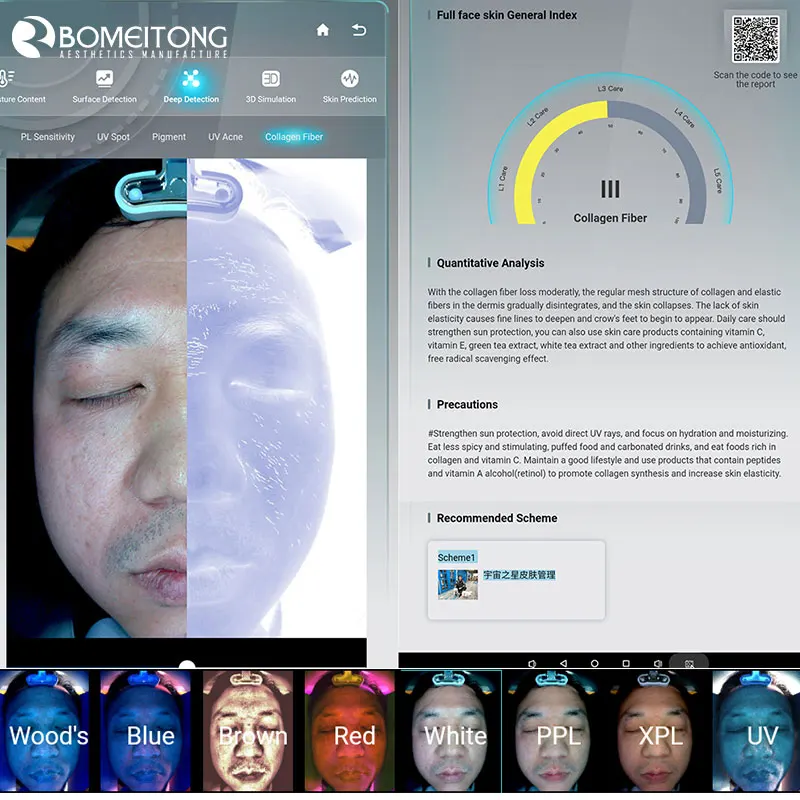 3D UV Beauty Face 2022 portable mirror ultrasound skin analyzer machine facial