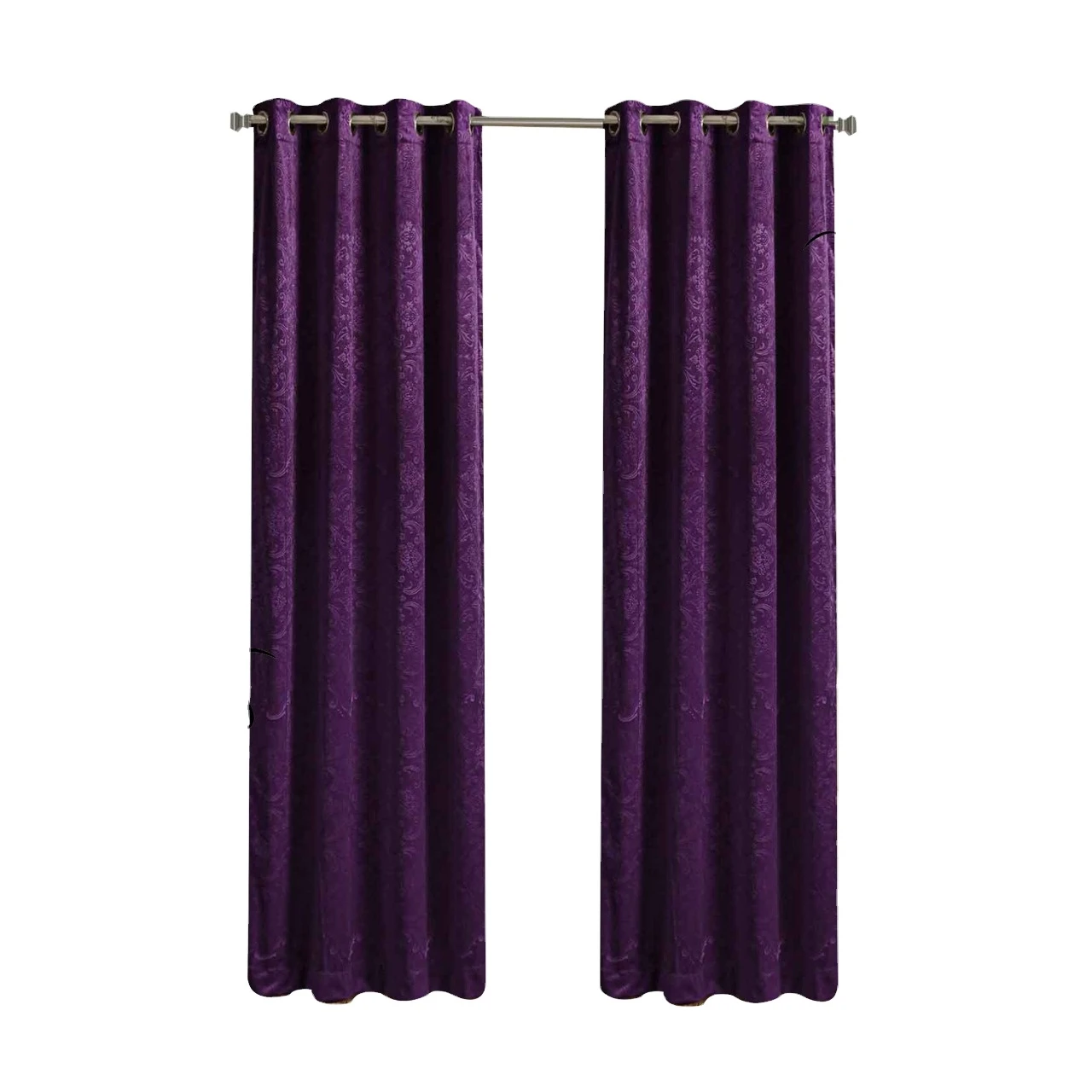 OEM Factory Made Direct Silky Embossed Velvet Curtains Grommet Top Blackout Insulated Curtains for Living Room Wholesale