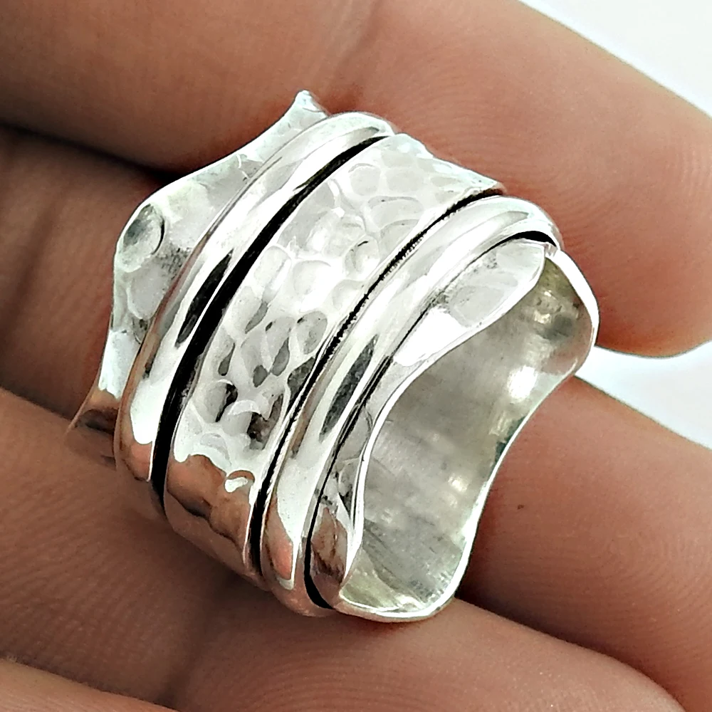 Fine jewelry spinner ring women fashion solid 925 silver rings handmade jewelry wholesale sterling silver rings manufacturer