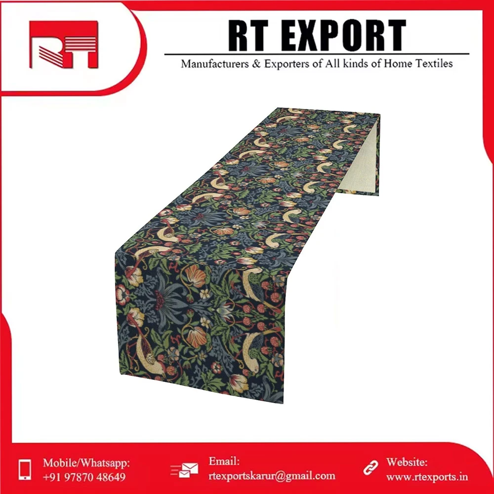 Wholesale Price Best Selling Morden Style Embroidered Pure Cotton Dining Room Table Runner Indian Exporter