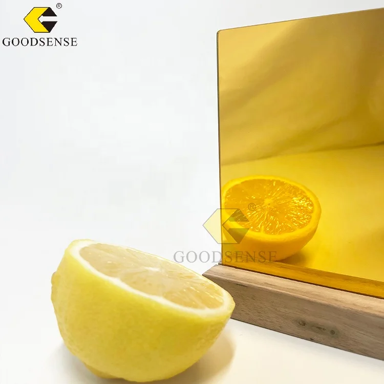 Goodsense One Way Gold Mirror Wholesale Lucite Plastic Edge Large Acrylic Mirror for Home Gym for Laser Engraving