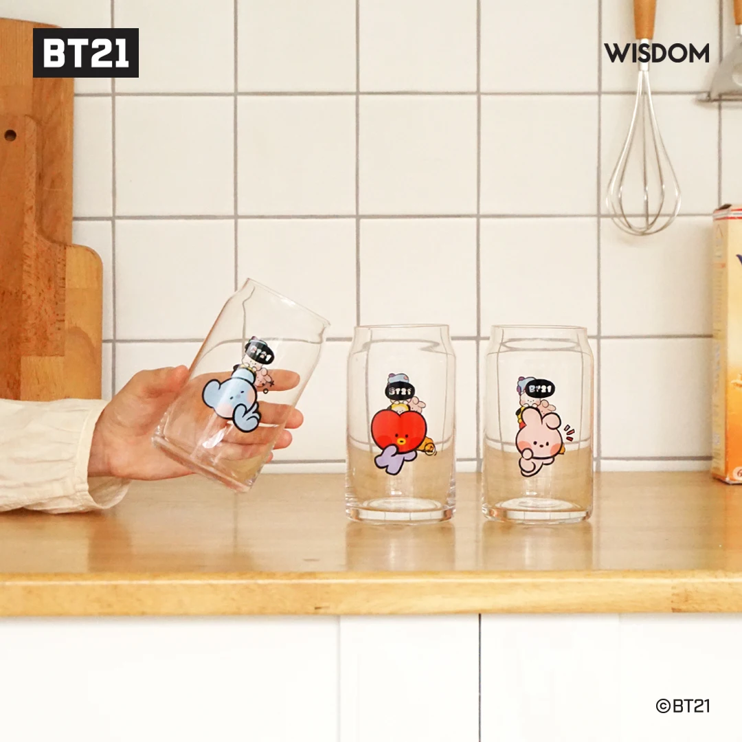 BT21 minini Glass Cup Delivery from Korea on the fastest way Best Price and Good Product High Quality and Hot Selling