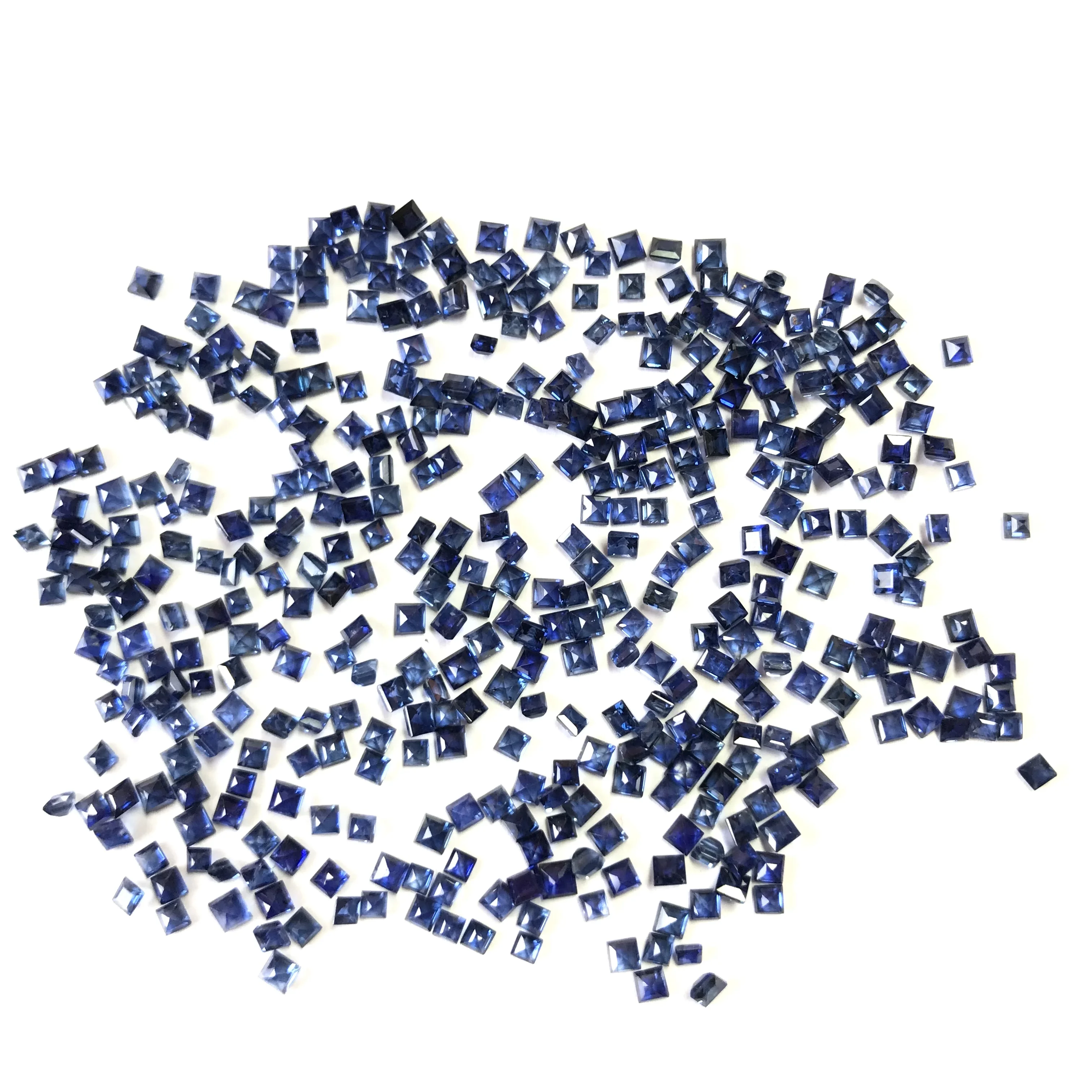 1.5-3mm Square Natural Blue Sapphire Loose Gemstones Faceted Sapphire Natural Stone For Jewelry Making Wholesale Price Vivaaz G