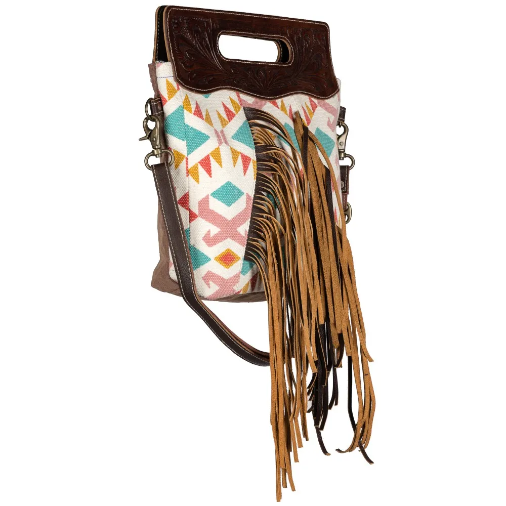 saddle blanket tooled handmade crossbody bag for women genuine leather handbag with leather fringes adjustable strap boho bags c