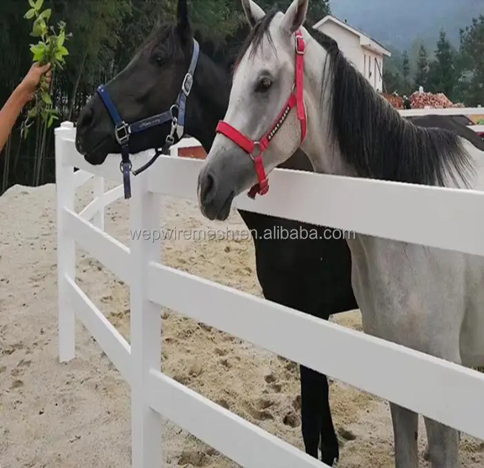 Fence Panel White Vinyl Horse 2/3 Rails PVC  Fencing For Horse Or Garden