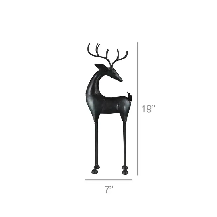 Hot Selling Black Finished Metal Reindeer Christmas Decoration New Design Reindeer Ornaments & Reindeer Figurines,