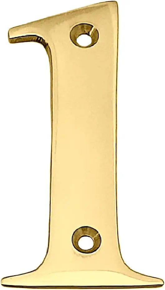 Hardware A200 4 Inch Brass Bright Brass House Number 1