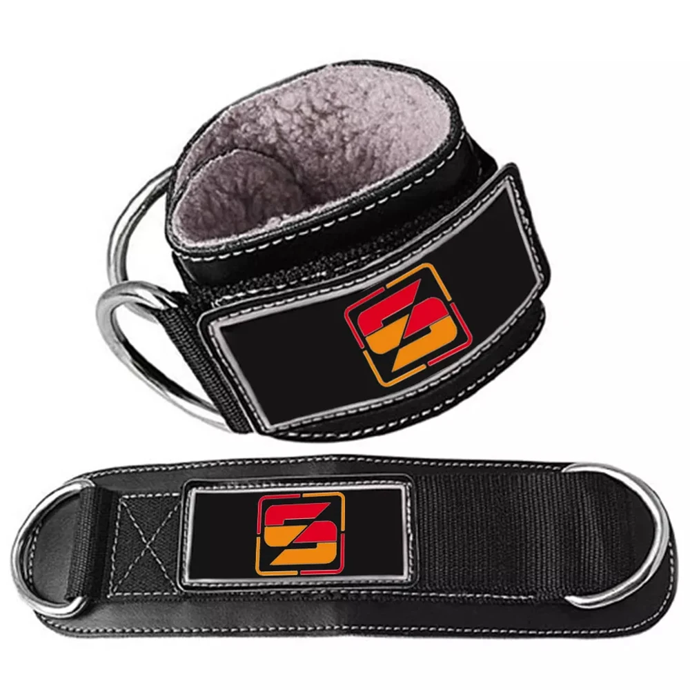 Factory Wholesale Comfortable & Durable Gym Ankle Straps with Double D Ring Protective Features for Heavy Trainers