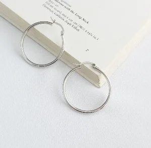 Hotsalle simple Earrings Huggie Jewelry 925 Sterling Silver multiple size 18k gold Hoop Earrings for women